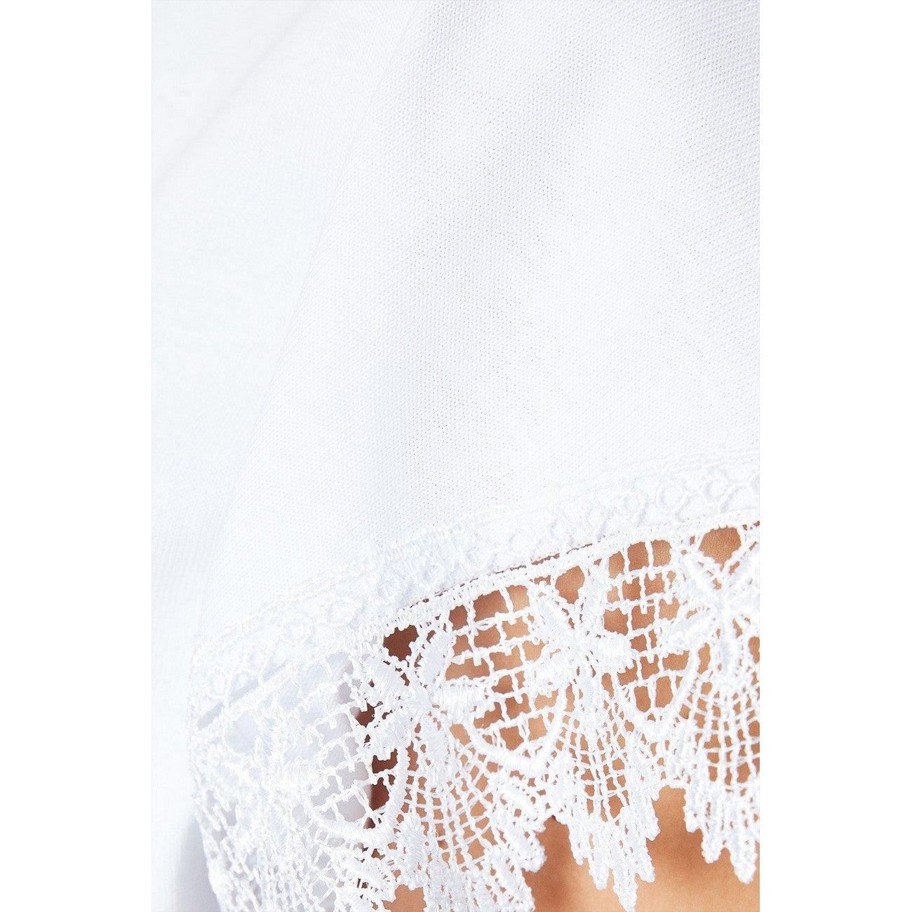 White - Side - Dorothy Perkins Womens-Ladies Lace Trim Tall T-Shirt