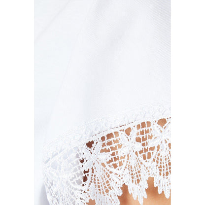 White - Side - Dorothy Perkins Womens-Ladies Lace Trim Tall T-Shirt