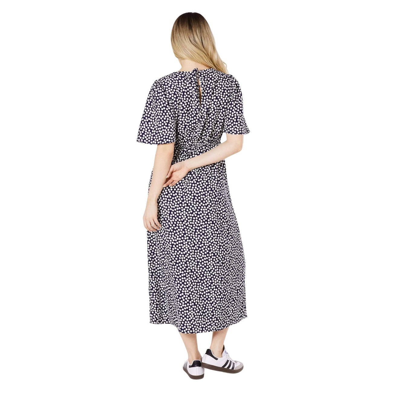 Cobalt - Back - Dorothy Perkins Womens-Ladies Floral Angel Sleeve Midi Dress