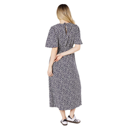 Cobalt - Back - Dorothy Perkins Womens-Ladies Floral Angel Sleeve Midi Dress