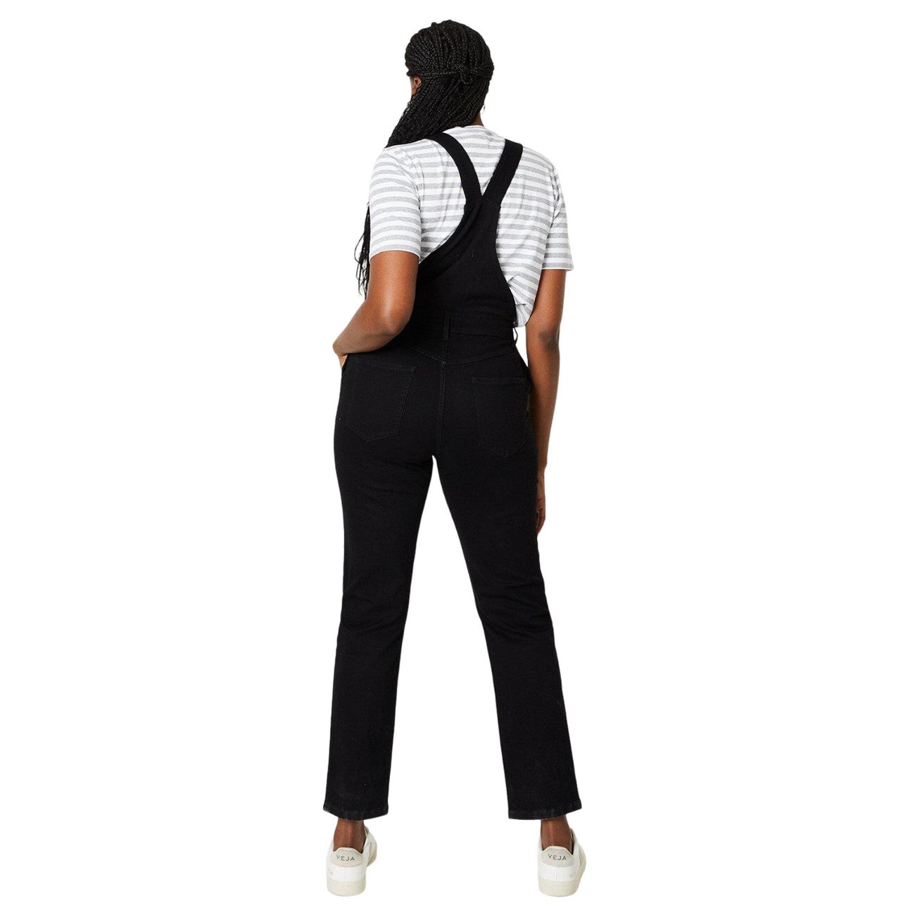 Black - Back - Dorothy Perkins Womens-Ladies Denim Slim Leg Dungarees