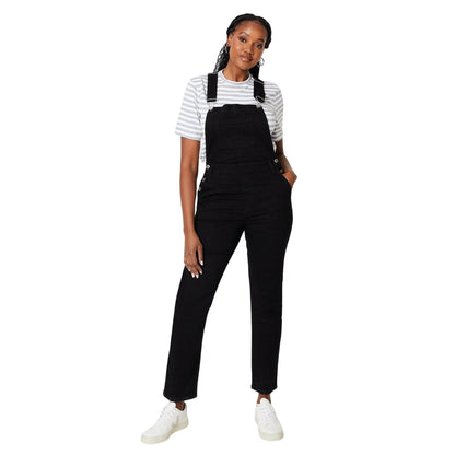 Black - Front - Dorothy Perkins Womens-Ladies Denim Slim Leg Dungarees