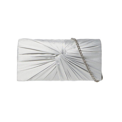 Silver - Front - Dorothy Perkins Beauty Satin Twisted Clutch Bag