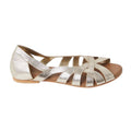 Gold - Back - Good For The Sole Womens-Ladies Lulu Woven Leather Extra Wide Pumps