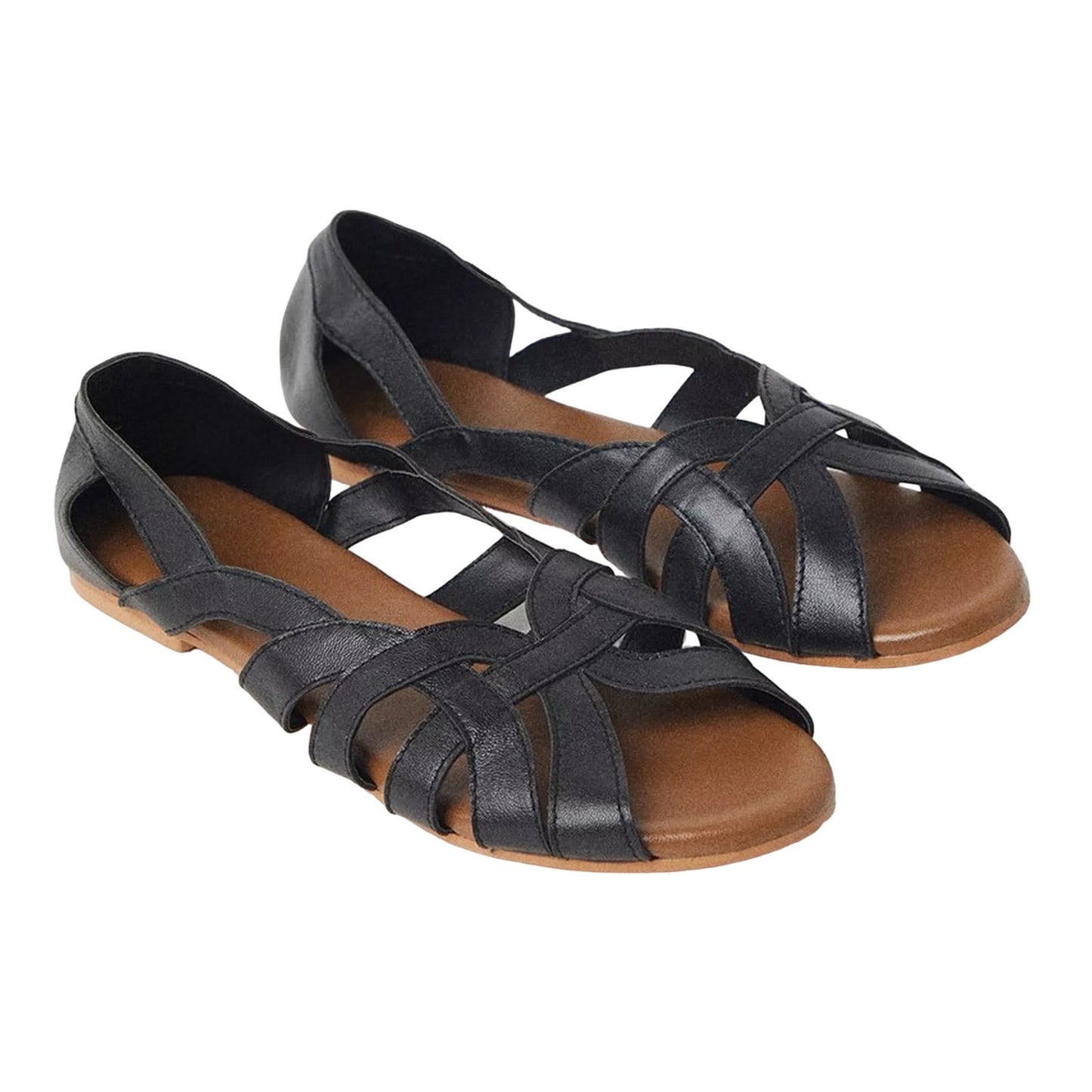 Black - Front - Good For The Sole Womens-Ladies Lulu Woven Leather Extra Wide Pumps