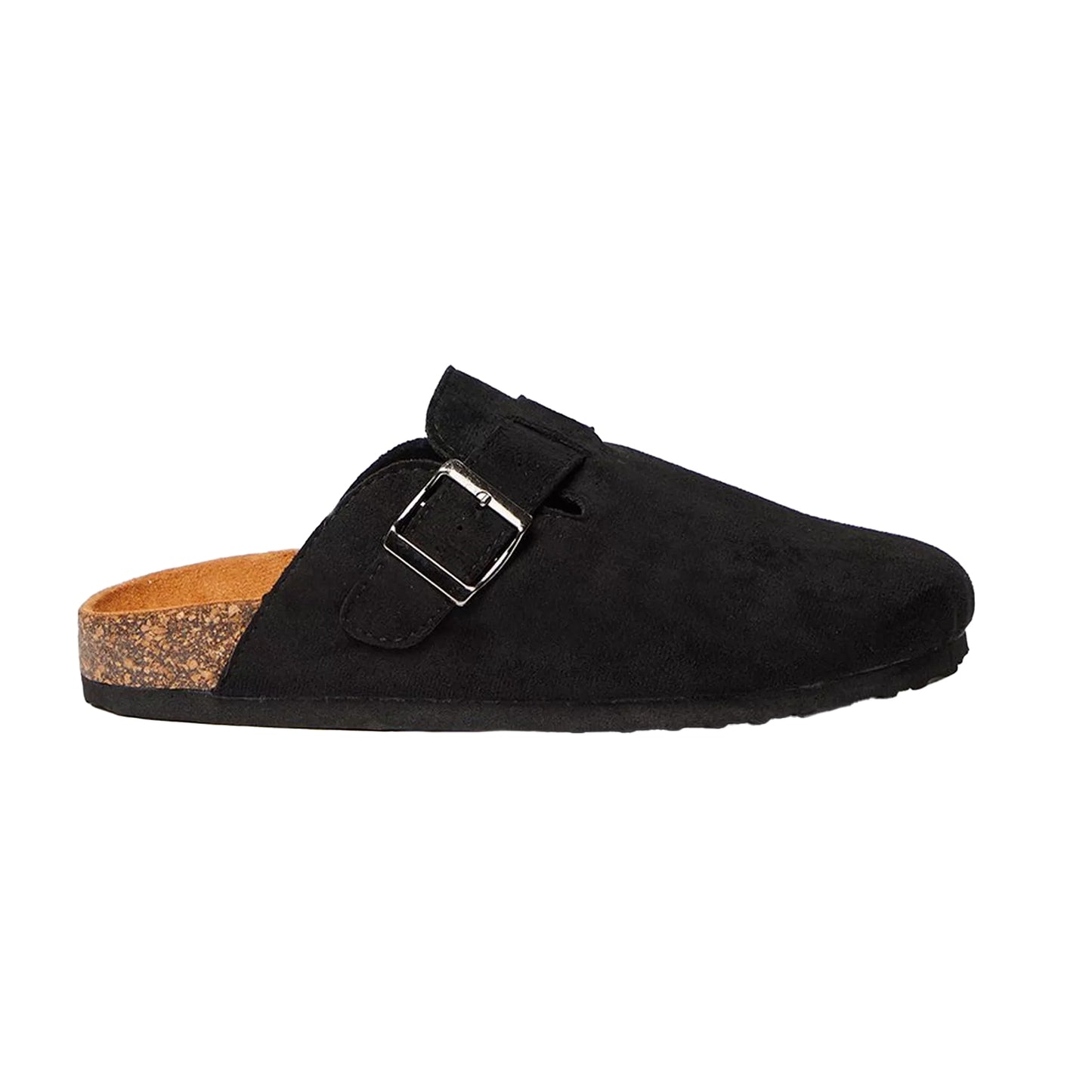 Black - Back - Faith Womens-Ladies Habba Cork-Effect Closed Toe Mules