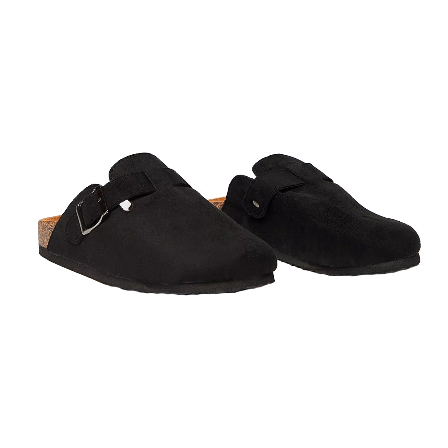 Black - Front - Faith Womens-Ladies Habba Cork-Effect Closed Toe Mules