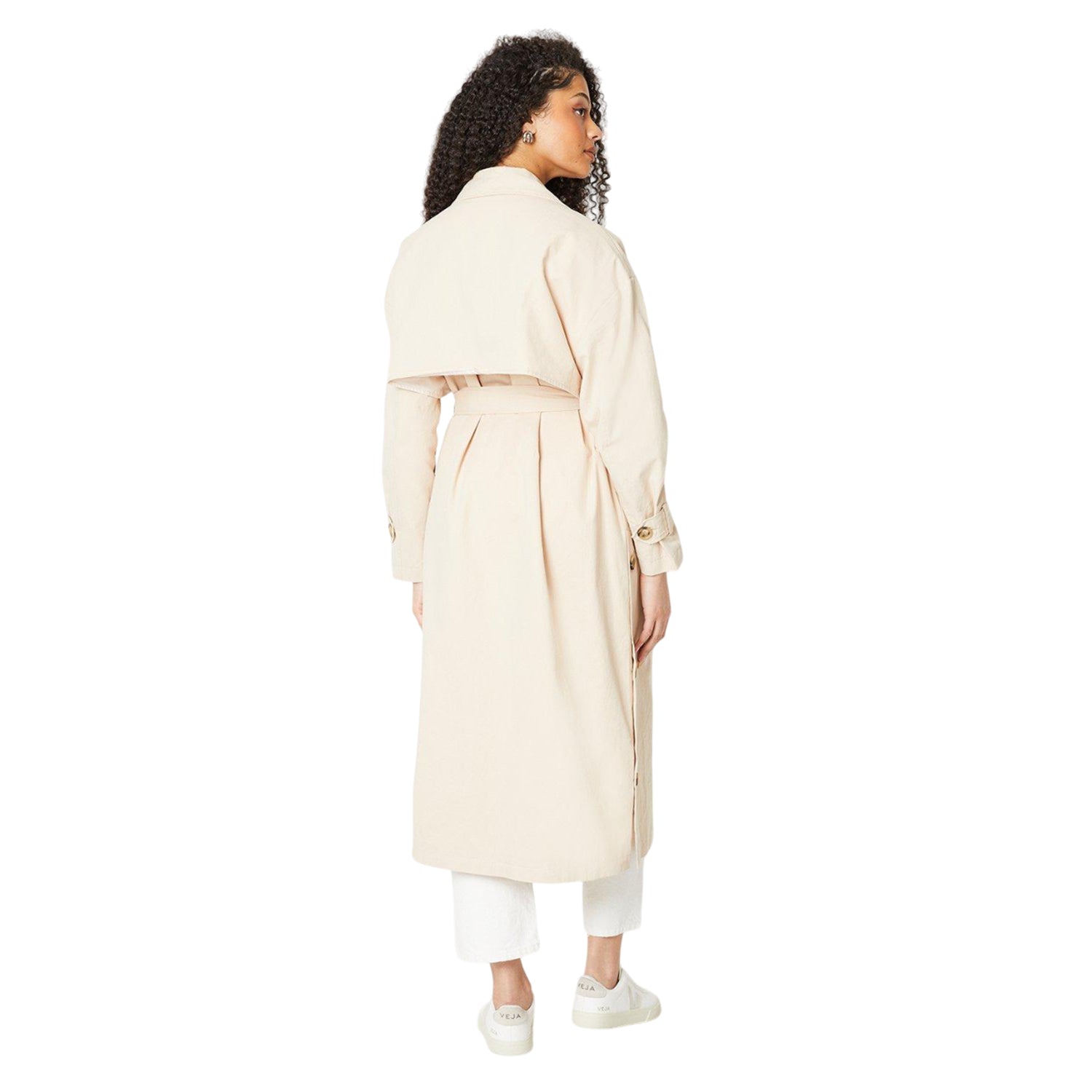 Cream - Back - Dorothy Perkins Womens-Ladies Tall Trench Coat