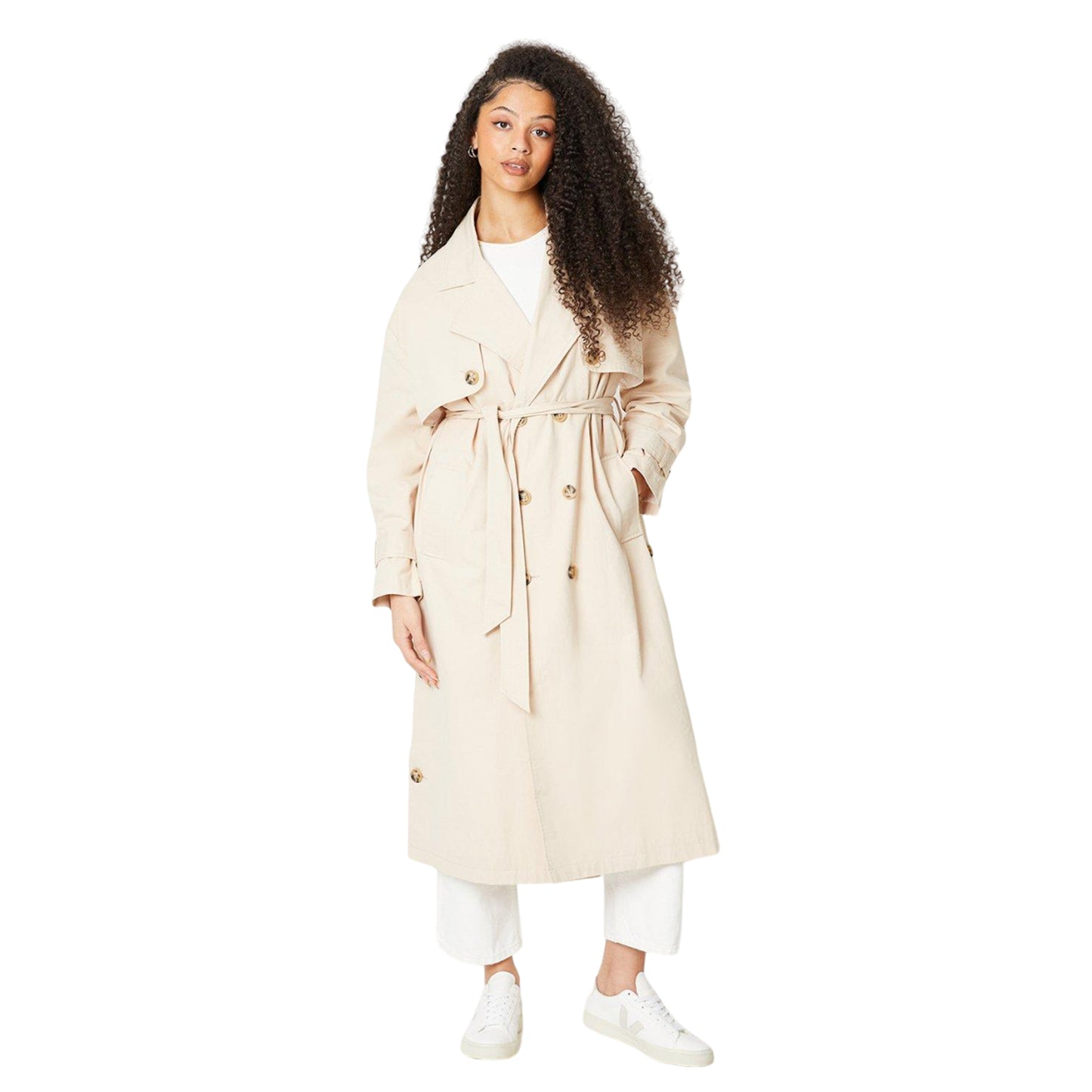 Cream - Front - Dorothy Perkins Womens-Ladies Tall Trench Coat