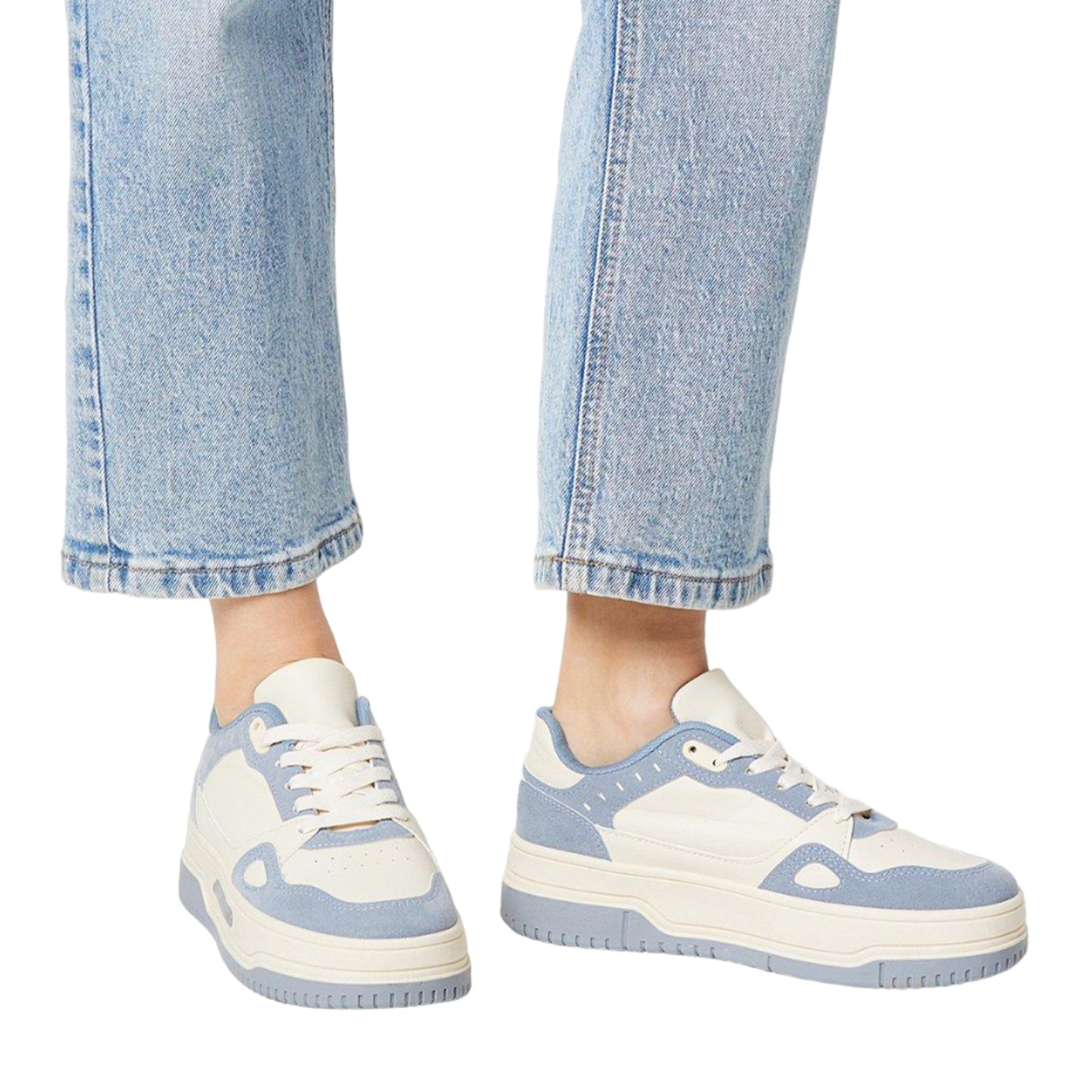 Blue - Side - Faith Womens-Ladies Harley Two Tone Trainers
