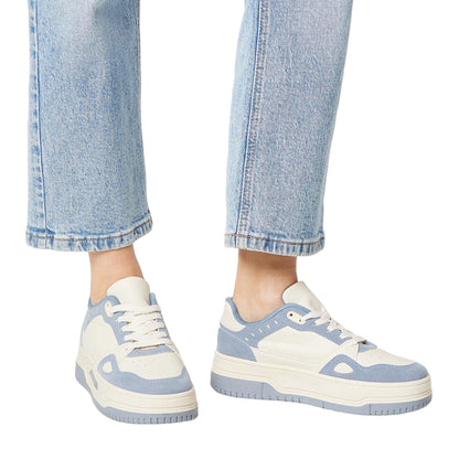 Blue - Side - Faith Womens-Ladies Harley Two Tone Trainers