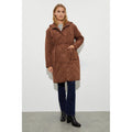 Chocolate - Close up - Dorothy Perkins Womens-Ladies Padded Longline Parka