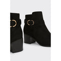 Natural Black - Side - Good For The Sole Womens-Ladies Heather Extra Wide Ankle Boots