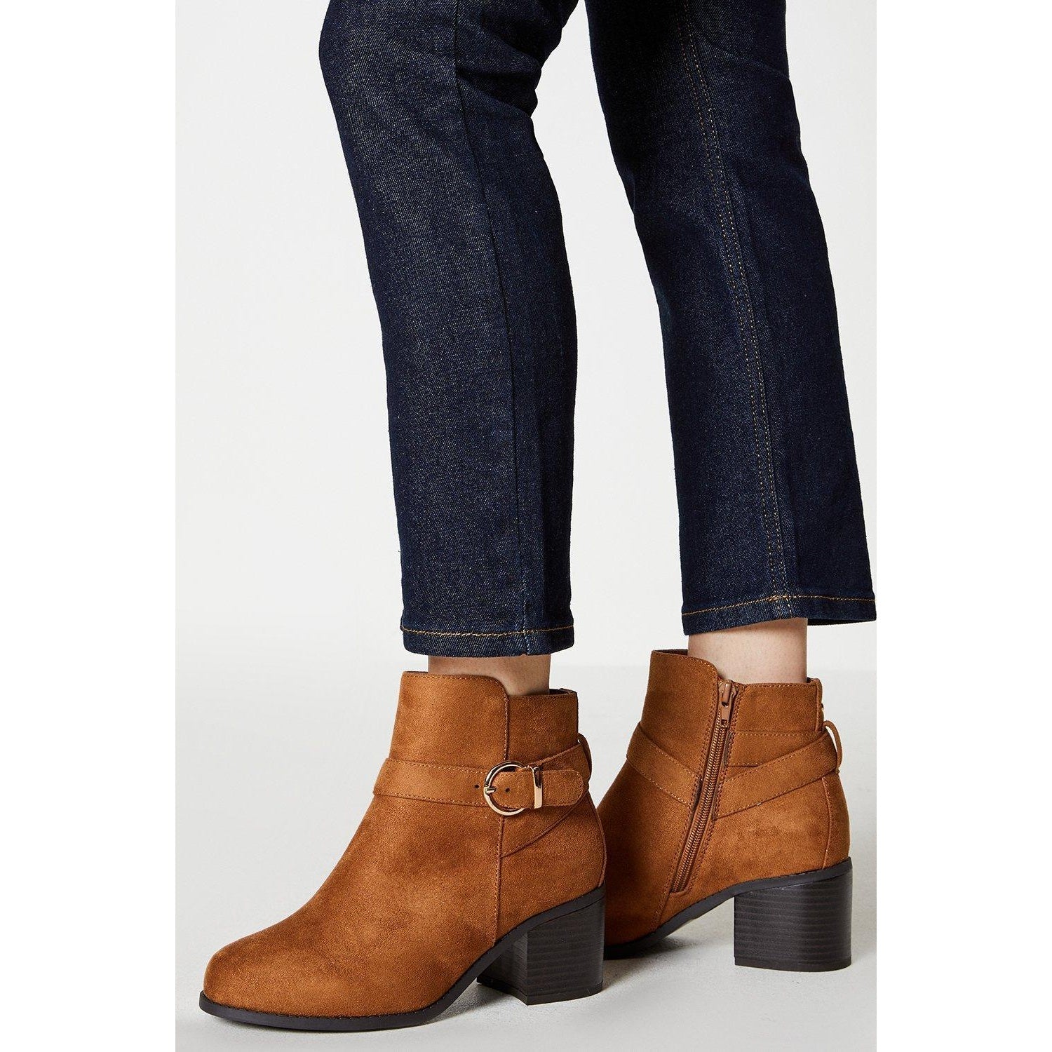Tan - Front - Good For The Sole Womens-Ladies Heather Extra Wide Ankle Boots