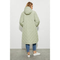 Sage - Back - Dorothy Perkins Womens-Ladies Diamond Quilted Hooded Oversized Coat