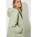 Sage - Side - Dorothy Perkins Womens-Ladies Diamond Quilted Hooded Oversized Coat