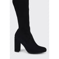 Black - Back - Dorothy Perkins Womens-Ladies Kels Block Heel Knee-High Boots