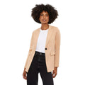 Camel - Front - Dorothy Perkins Womens-Ladies Button Fitted Blazer