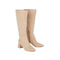 Taupe - Front - Dorothy Perkins Womens-Ladies Kandy Block Heel Knee-High Boots