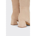 Taupe - Back - Dorothy Perkins Womens-Ladies Kandy Block Heel Knee-High Boots