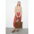 Brick Red - Pack Shot - Dorothy Perkins Womens-Ladies Part Elasticated Cropped Trousers