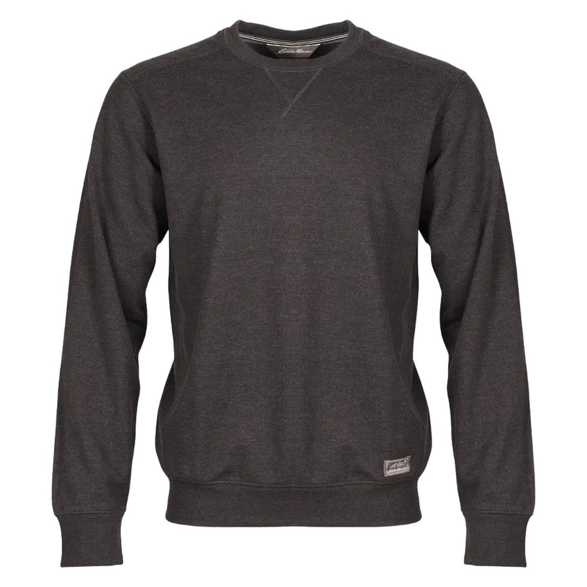 Heather Grey - Front - Eddie Bauer Mens Camp Fleece Crew Neck Long-Sleeved Sweatshirt