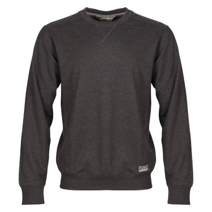 Heather Grey - Front - Eddie Bauer Mens Camp Fleece Crew Neck Long-Sleeved Sweatshirt