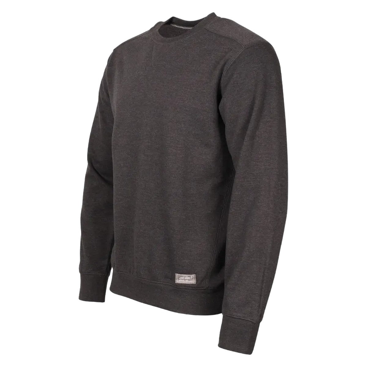 Heather Grey - Side - Eddie Bauer Mens Camp Fleece Crew Neck Long-Sleeved Sweatshirt
