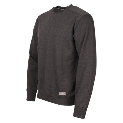 Heather Grey - Side - Eddie Bauer Mens Camp Fleece Crew Neck Long-Sleeved Sweatshirt