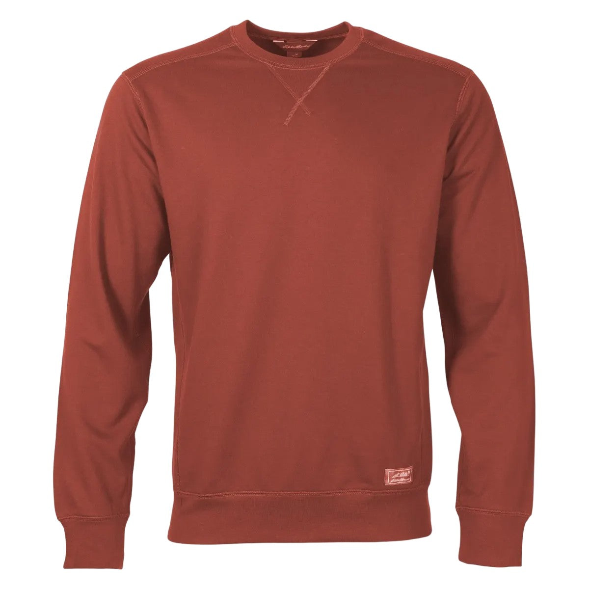 Maroon - Front - Eddie Bauer Mens Camp Fleece Crew Neck Long-Sleeved Sweatshirt