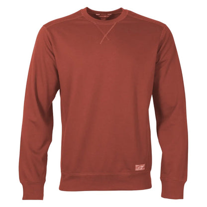 Maroon - Front - Eddie Bauer Mens Camp Fleece Crew Neck Long-Sleeved Sweatshirt