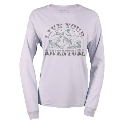 Ivory - Front - Eddie Bauer Womens-Ladies Graphic Print Long-Sleeved T-Shirt