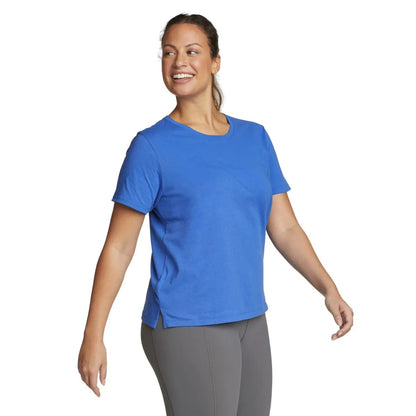 Brilliant Blue - Front - Eddie Bauer Womens-Ladies Everyday Essentials Crew Neck T-Shirt