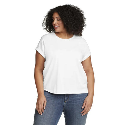 White - Front - Eddie Bauer Womens-Ladies Everyday Essentials Crew Neck T-Shirt
