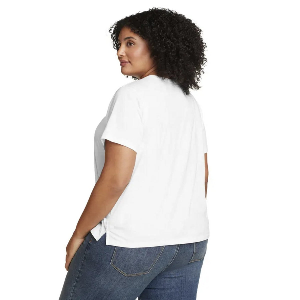 White - Back - Eddie Bauer Womens-Ladies Everyday Essentials Crew Neck T-Shirt