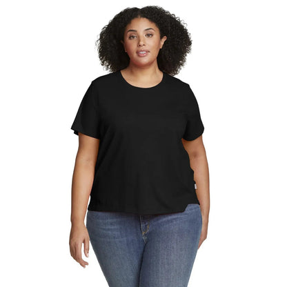 Black - Front - Eddie Bauer Womens-Ladies Everyday Essentials Crew Neck T-Shirt