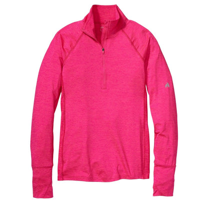 Bright Pink - Front - Eddie Bauer Womens-Ladies Resolution Ascent Quarter Zip Long-Sleeved Midlayer