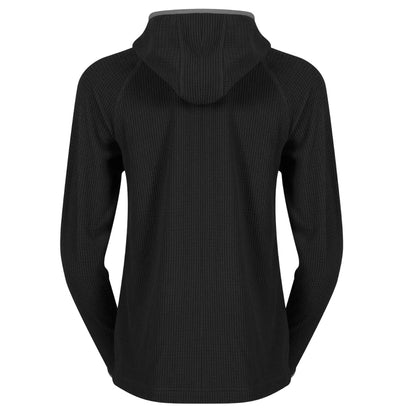 Black - Back - Eddie Bauer Womens-Ladies Quest Pro Grid Fleece Hoodie