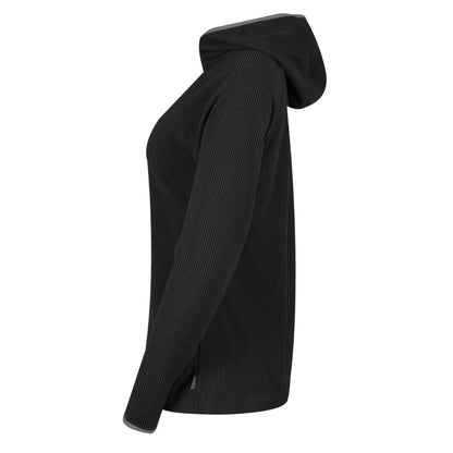 Black - Side - Eddie Bauer Womens-Ladies Quest Pro Grid Fleece Hoodie