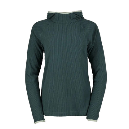 Dark Evergreen - Front - Eddie Bauer Womens-Ladies Quest Pro Grid Fleece Hoodie