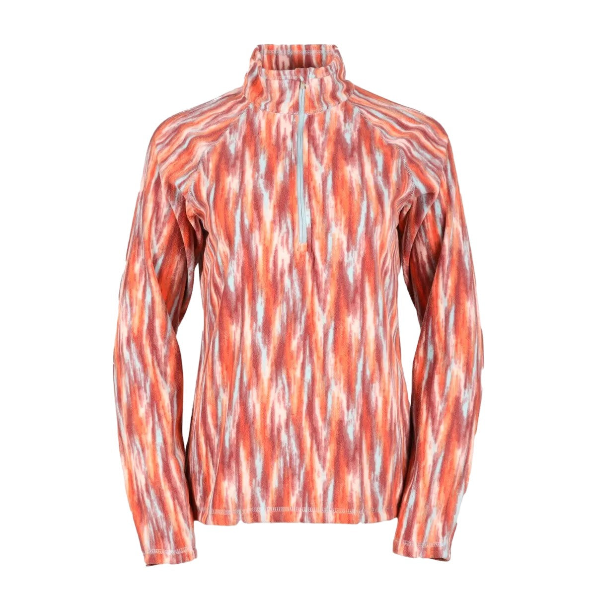 Dusty Coral - Front - Eddie Bauer Womens-Ladies Fast Abstract Quarter Zip Long-Sleeved Fleece Top