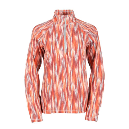Dusty Coral - Front - Eddie Bauer Womens-Ladies Fast Abstract Quarter Zip Long-Sleeved Fleece Top