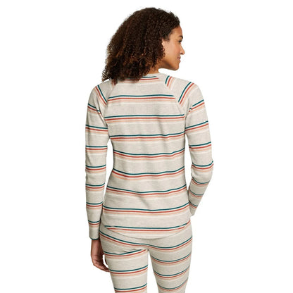 Light Grey Heather - Back - Eddie Bauer Womens-Ladies Stines Striped Crew Neck Thermal Top