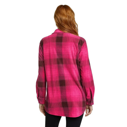 Bright Pink - Back - Eddie Bauer Womens-Ladies Chutes 2 Fleece Shirt Jacket