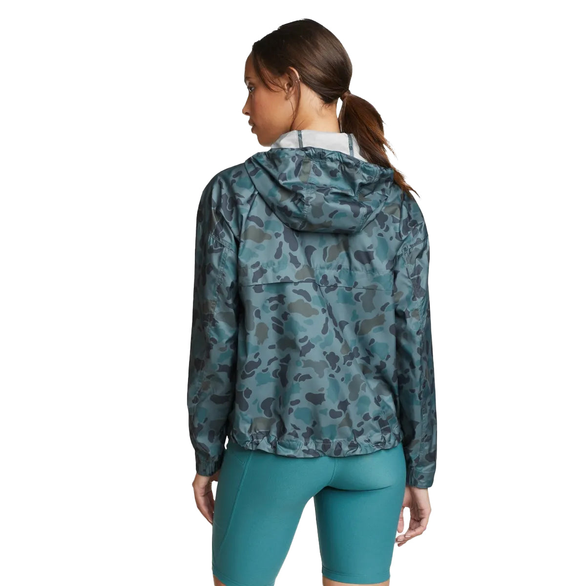 Evergreen - Back - Eddie Bauer Womens-Ladies Momentum Camo Full Zip Hoodie