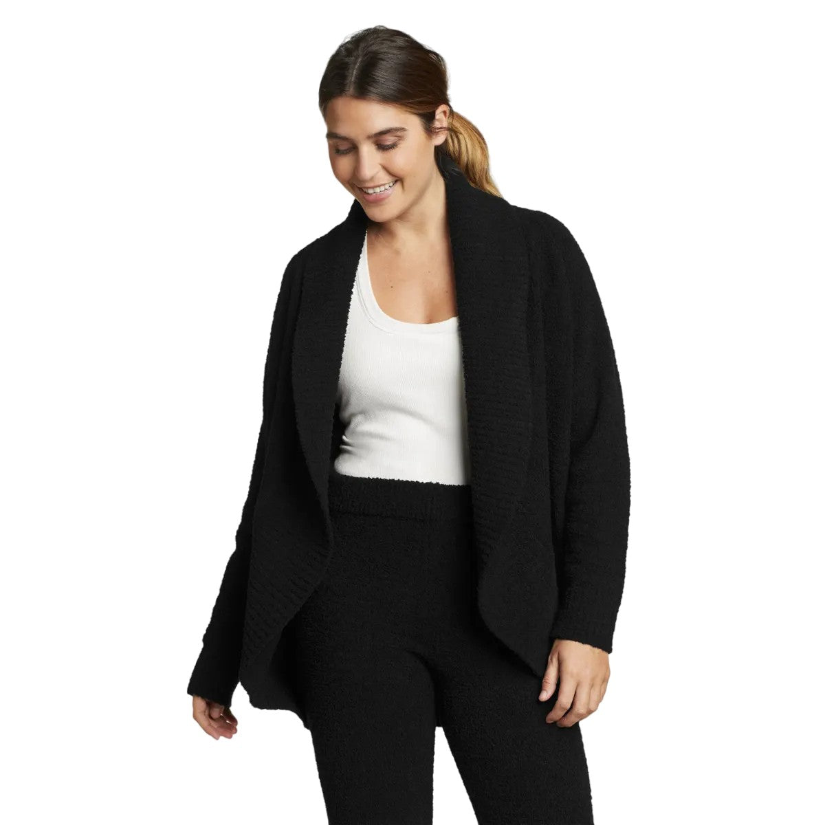 Black - Front - Eddie Bauer Womens-Ladies Surreal Soft Cardigan
