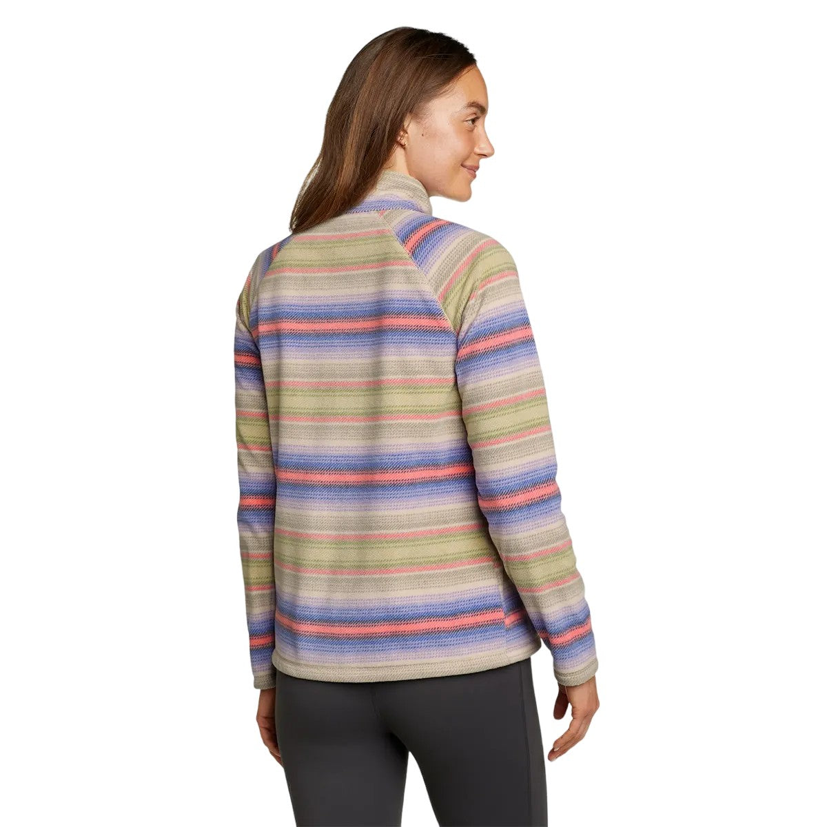 Pale Lavender - Back - Eddie Bauer Womens-Ladies Quest Quarter Zip Raglan Fleece Top