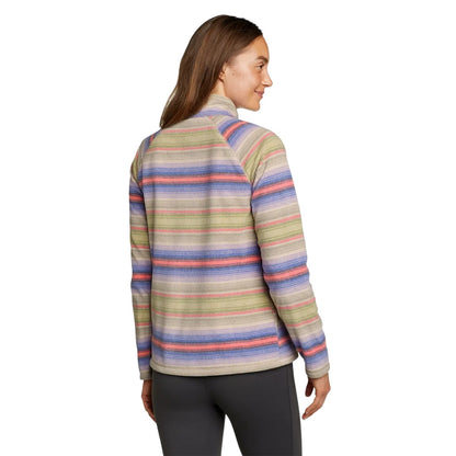 Pale Lavender - Back - Eddie Bauer Womens-Ladies Quest Quarter Zip Raglan Fleece Top