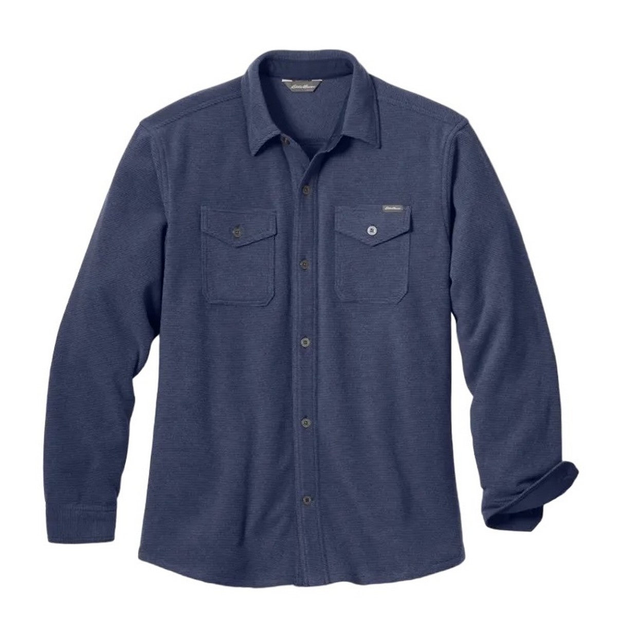 Atlantic - Front - Eddie Bauer Mens Chutes Stripe Microfleece Shirt