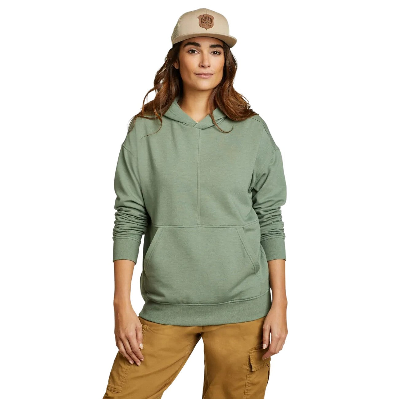 Mineral Green - Front - Eddie Bauer Womens-Ladies Cozy Camp Pullover Hoodie